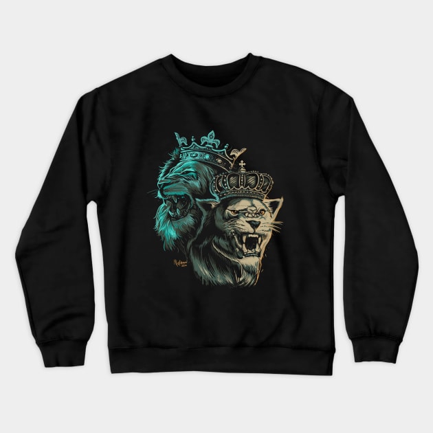 Lion & Lioness King and Queen Crewneck Sweatshirt by mustokogeni